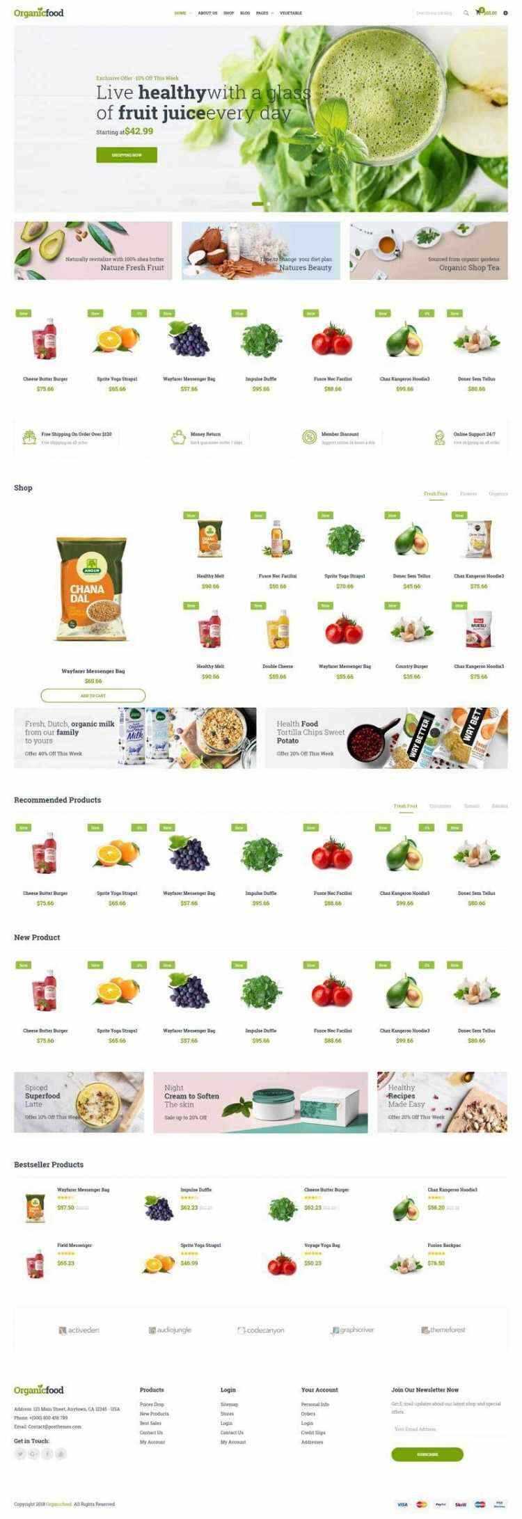 绿色Bootstrap4响应式食品蔬菜水果外卖预订商城网站-客创社 - 专注互联网轻资产创业及网络项目资源整合与分享福鑫网创 -  免费且强大的项目分享网站