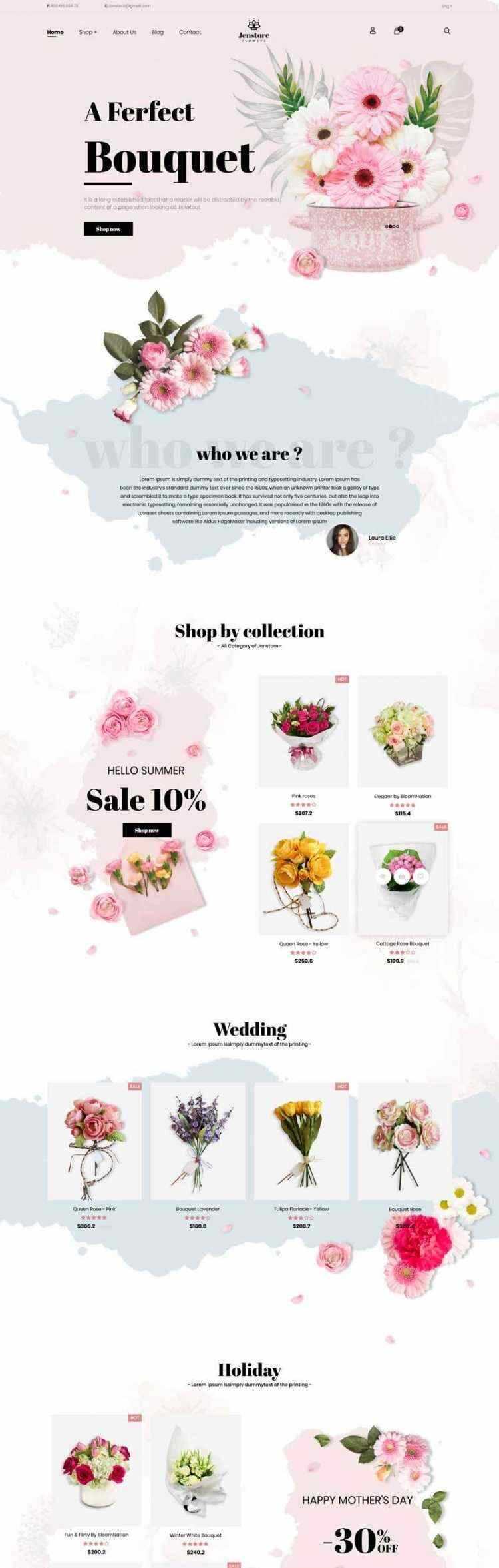 Bootstrap4粉色响应式网上鲜花店在线预订商城-客创社 - 专注互联网轻资产创业及网络项目资源整合与分享福鑫网创 -  免费且强大的项目分享网站