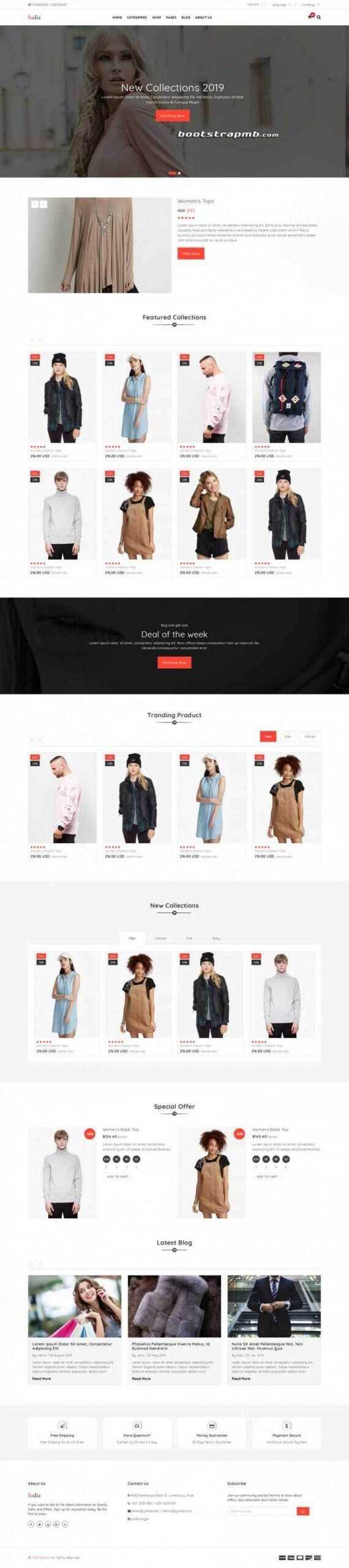Bootstrap响应式英文服装商城-客创社 - 专注互联网轻资产创业及网络项目资源整合与分享福鑫网创 -  免费且强大的项目分享网站