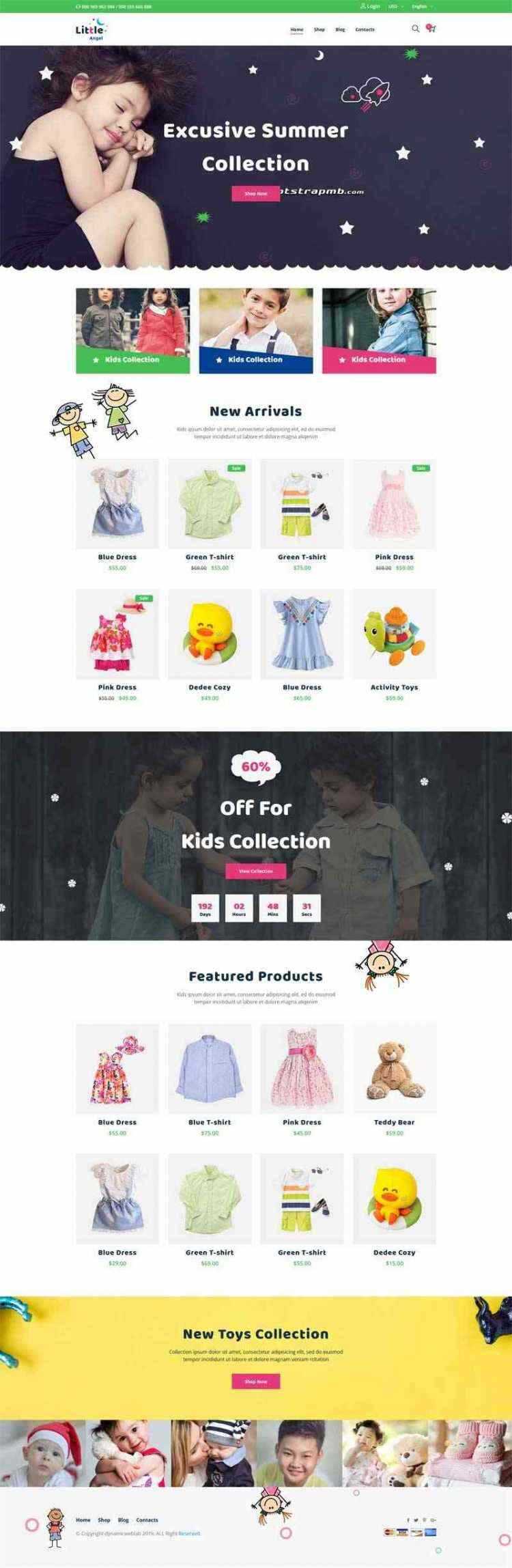 Bootstrap响应式卡通儿童用品童装商城-客创社 - 专注互联网轻资产创业及网络项目资源整合与分享福鑫网创 -  免费且强大的项目分享网站