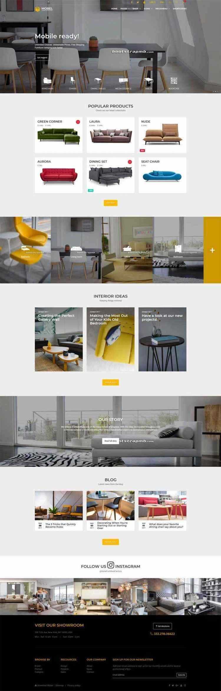 Bootstrap响应式在线家具商城电商网站-客创社 - 专注互联网轻资产创业及网络项目资源整合与分享福鑫网创 -  免费且强大的项目分享网站