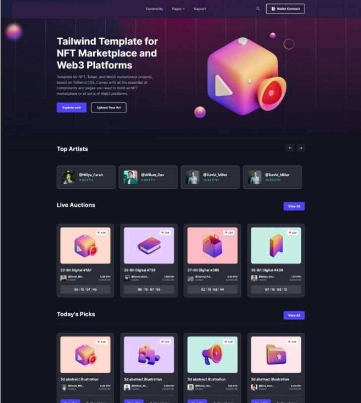 NFT市场服务企业网站html模板-客创社 - 专注互联网轻资产创业及网络项目资源整合与分享福鑫网创 -  免费且强大的项目分享网站