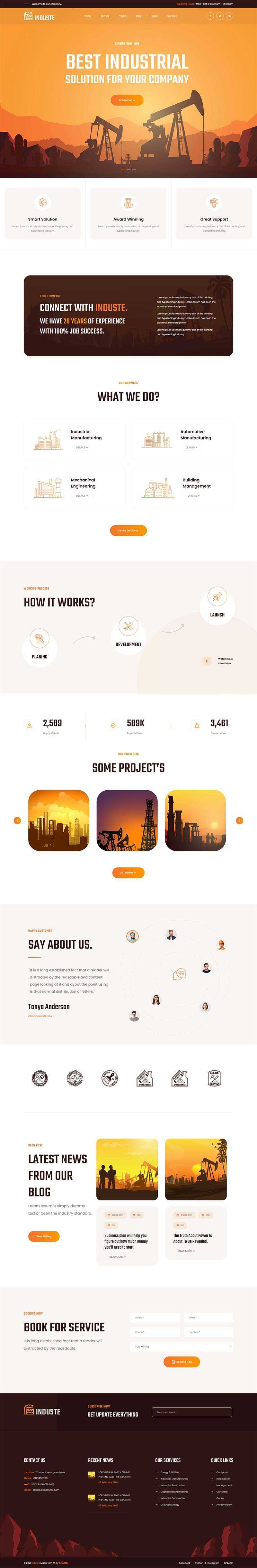 Bootstrap橙色多用途的工业生产企业网站html模板-客创社 - 专注互联网轻资产创业及网络项目资源整合与分享福鑫网创 -  免费且强大的项目分享网站