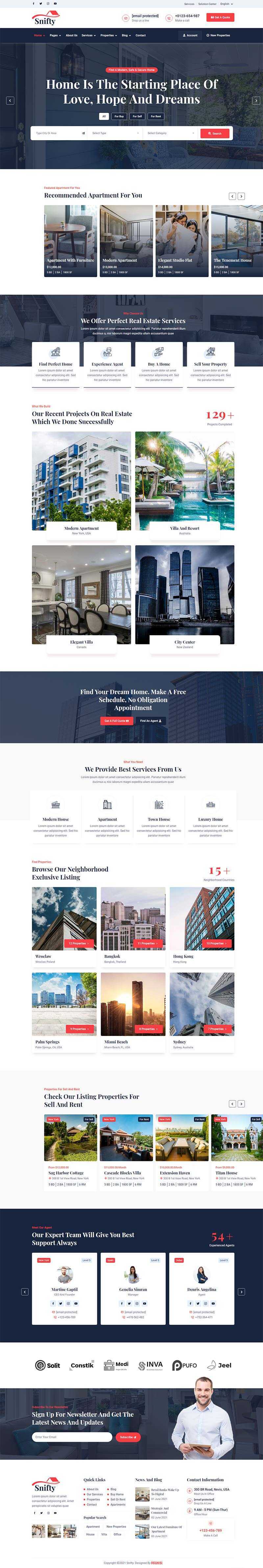 bootstrap5深蓝色房地产信息资讯平台HTML5模板-客创社 - 专注互联网轻资产创业及网络项目资源整合与分享福鑫网创 -  免费且强大的项目分享网站
