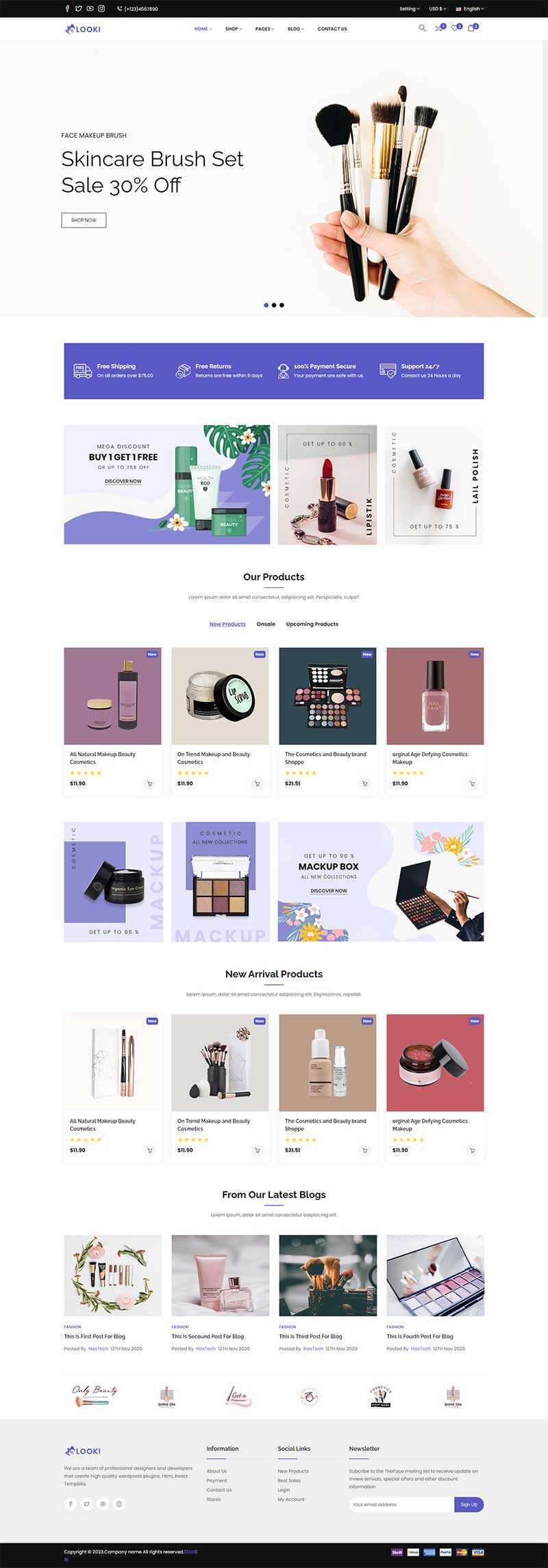 Bootstrap5美容化妆品电子商务html模板-客创社 - 专注互联网轻资产创业及网络项目资源整合与分享福鑫网创 -  免费且强大的项目分享网站
