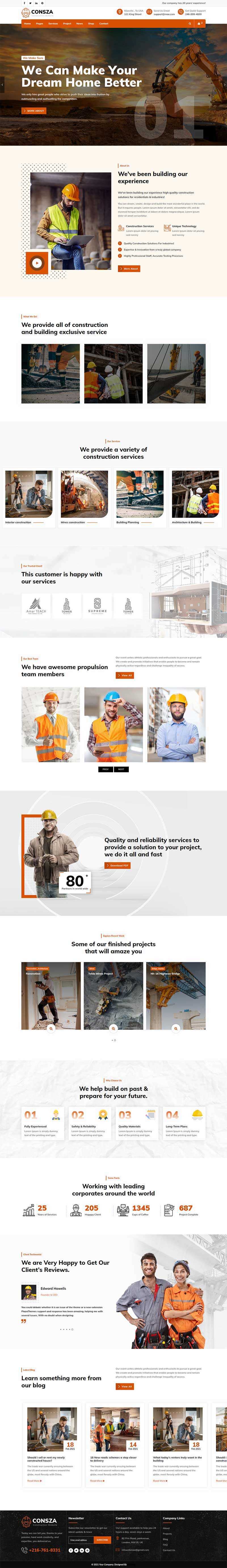 响应式房地产建筑工程企业网站HTML5模板-客创社 - 专注互联网轻资产创业及网络项目资源整合与分享福鑫网创 -  免费且强大的项目分享网站
