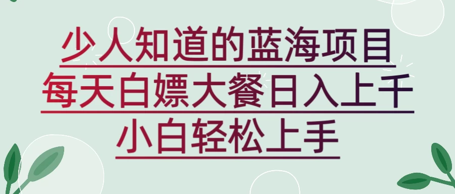 新蓝海长期项目，白嫖大餐日入上千，小白轻松上手-客创社 - 专注互联网轻资产创业及网络项目资源整合与分享福鑫网创 -  免费且强大的项目分享网站