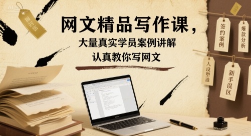 网文精品写作课，大量真实学员案例讲解，认真教你写网文 - 项目资源网