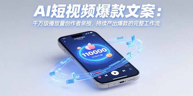 AI短视频爆款文案：千万级播放量创作者亲授，持续产出爆款的完整工作流福鑫网创-专注互联网轻资产创业及网络项目资源整合与分享福鑫网创-免费且强大的项目分享网站！