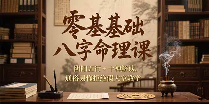 （15283期）零基础八字命理课，阴阳五行+十神解读，通俗易懂拒绝假大空教学-客创社 - 专注互联网轻资产创业及网络项目资源整合与分享福鑫网创 -  免费且强大的项目分享网站