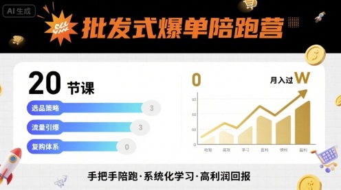 批发式爆单陪跑营，20节课带你实现批发式爆单，带你经松月入过W - 项目资源网