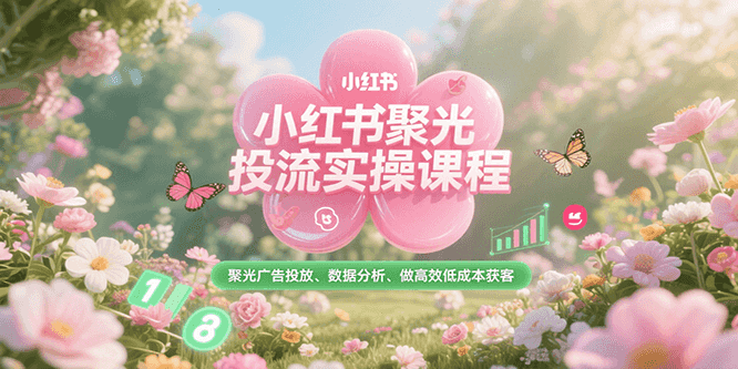 小红书聚光投流实操课程，聚光广告投放、数据分析、做高效低成本获客-客创社 - 专注互联网轻资产创业及网络项目资源整合与分享福鑫网创 -  免费且强大的项目分享网站
