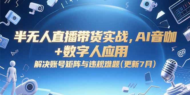（15280期）半无人直播带货实战，AI音咖+数字人应用 解决账号矩阵与违规难题(更新7月)-客创社 - 专注互联网轻资产创业及网络项目资源整合与分享福鑫网创 -  免费且强大的项目分享网站
