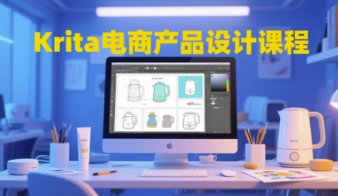 Krita电商产品设计课程，掌握从工具使用到创意落地的全链路设计能力-客创社 - 专注互联网轻资产创业及网络项目资源整合与分享福鑫网创 -  免费且强大的项目分享网站