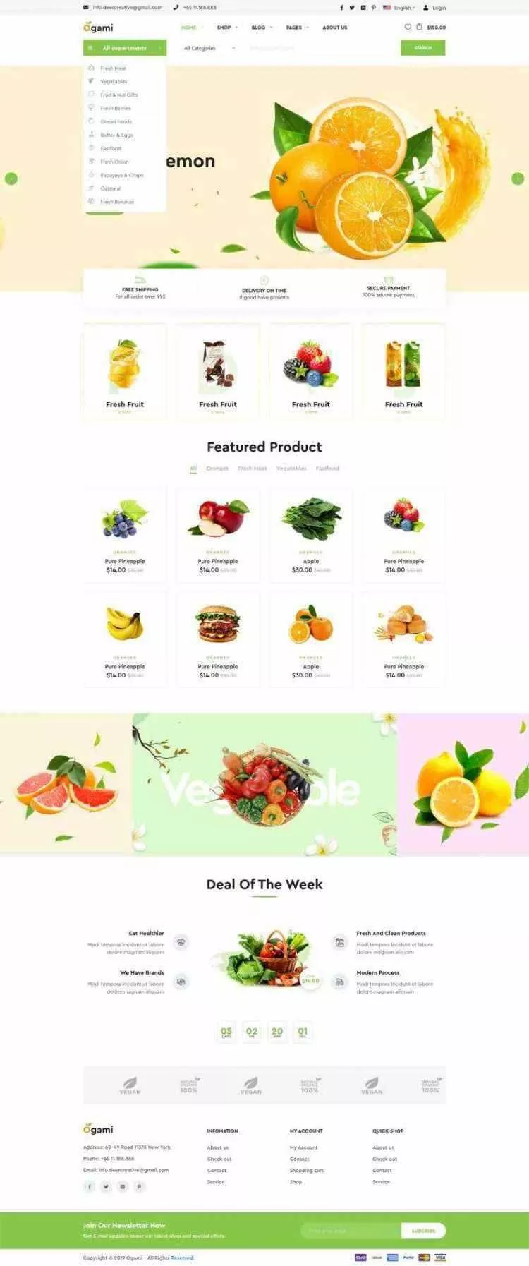 多用途的响应式食品商城网站