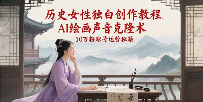 （15186期）历史女性独白创作教程，AI绘画声音克隆术，10万粉账号运营秘籍-客创社 - 专注互联网轻资产创业及网络项目资源整合与分享福鑫网创 -  免费且强大的项目分享网站