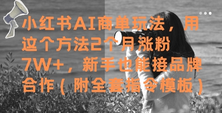 小红书AI商单玩法，用这个方法2个月涨粉7W+，新手也能接品牌合作(附全套指令模板)-客创社 - 专注互联网轻资产创业及网络项目资源整合与分享福鑫网创 -  免费且强大的项目分享网站