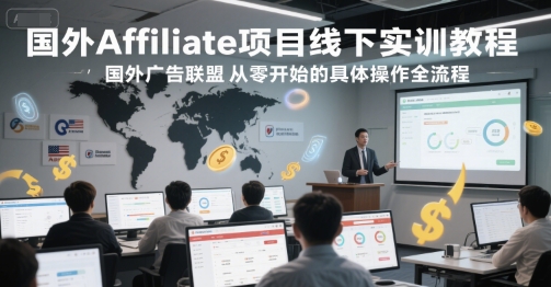 国外Affiliate项目线下实训教程，国外广告联盟从零开始的具体操作全流程-客创社 - 专注互联网轻资产创业及网络项目资源整合与分享福鑫网创 -  免费且强大的项目分享网站