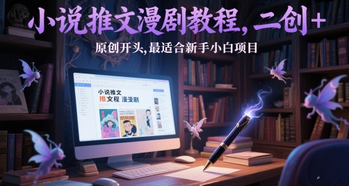 小说推文漫剧教程，二创+原创开头，最适合新手小白项目-客创社 - 专注互联网轻资产创业及网络项目资源整合与分享福鑫网创 -  免费且强大的项目分享网站