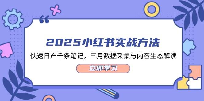 2025小红书实战方法，快速日产千条笔记，三月数据采集与内容生态解读福鑫网创-专注互联网轻资产创业及网络项目资源整合与分享福鑫网创-免费且强大的项目分享网站！