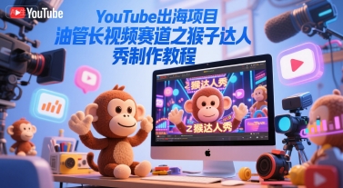 YouTube出海项目，油管长视频赛道之猴子达人秀制作教程-客创社 - 专注互联网轻资产创业及网络项目资源整合与分享福鑫网创 -  免费且强大的项目分享网站