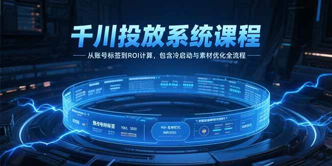 （15263期）千川投放系统课程，从账号标签到ROI计算，包含冷启动与素材优化全流程-客创社 - 专注互联网轻资产创业及网络项目资源整合与分享福鑫网创 -  免费且强大的项目分享网站