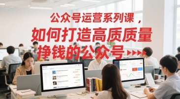 公众号运营系列课，如何打造高质量挣钱的公众号-客创社 - 专注互联网轻资产创业及网络项目资源整合与分享福鑫网创 -  免费且强大的项目分享网站