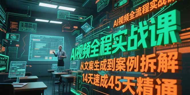 （15172期）AI视频全流程实战课，从文案生成到案例拆解，14天速成45天精通-客创社 - 专注互联网轻资产创业及网络项目资源整合与分享福鑫网创 -  免费且强大的项目分享网站