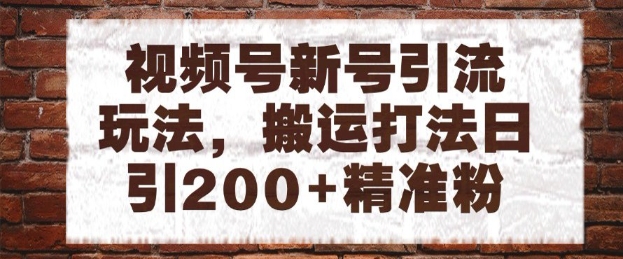 视频号新号引流玩法，搬运打法日引200+精准粉，可矩阵放大【揭秘】-客创社 - 专注互联网轻资产创业及网络项目资源整合与分享福鑫网创 -  免费且强大的项目分享网站