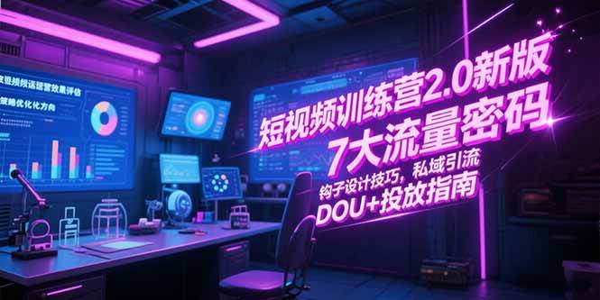 （15255期）短视频训练营2.0新版，7大流量密码/钩子设计技巧/私域引流/DOU+投放指南-客创社 - 专注互联网轻资产创业及网络项目资源整合与分享福鑫网创 -  免费且强大的项目分享网站