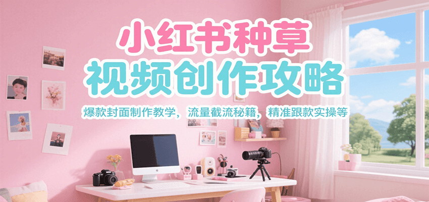 小红书种草视频创作攻略，爆款封面制作教学 ，流量截流秘籍 ，精准跟款实操等-客创社 - 专注互联网轻资产创业及网络项目资源整合与分享福鑫网创 -  免费且强大的项目分享网站