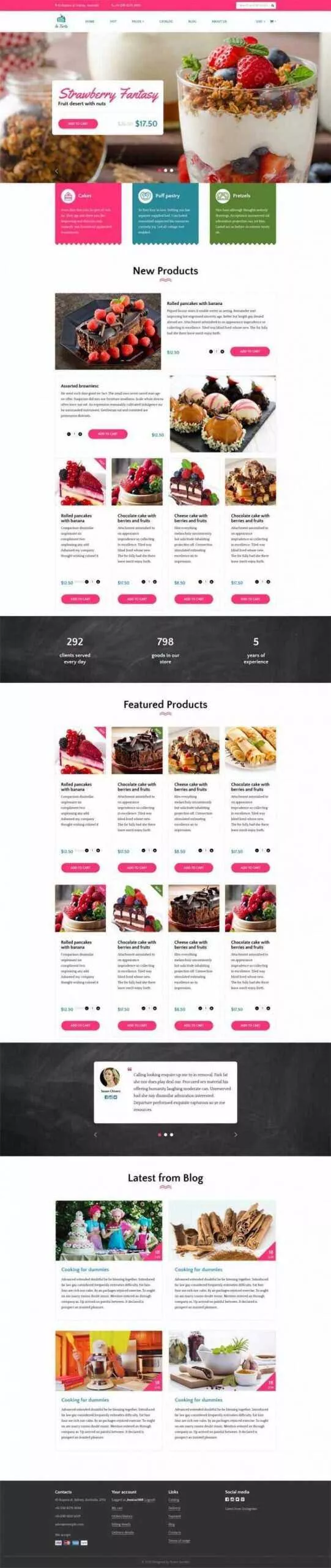 Bootstrap4响应式粉色甜品蛋糕店在线购买商城