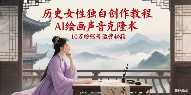 历史女性独白创作教程，AI绘画声音克隆术，10万粉账号运营秘籍-客创社 - 专注互联网轻资产创业及网络项目资源整合与分享福鑫网创 -  免费且强大的项目分享网站
