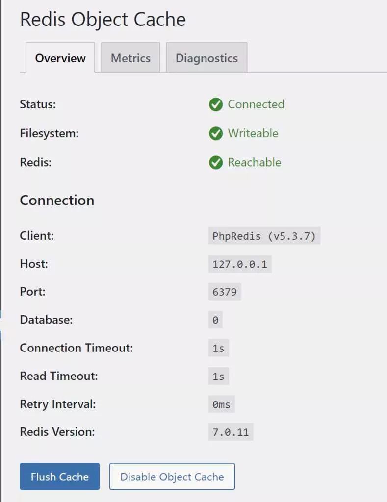 wordpress加速缓存插件Redis Object CacheV2.4.4