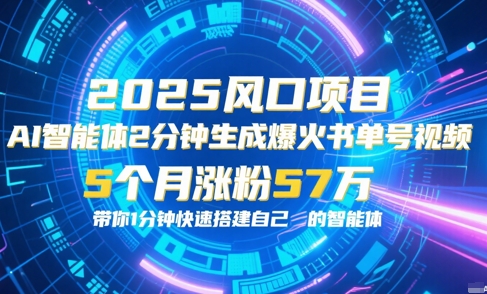 AI智能体2分钟一键生成爆火书单号原创视频，5个月涨粉57w，带你零代码1分钟搭建智能体-客创社 - 专注互联网轻资产创业及网络项目资源整合与分享福鑫网创 -  免费且强大的项目分享网站