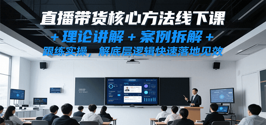 直播带货核心方法线下课，理论讲解+案例拆解+跟练实操，解底层逻辑快速落地见效-客创社 - 专注互联网轻资产创业及网络项目资源整合与分享福鑫网创 -  免费且强大的项目分享网站
