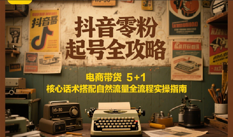 抖音零粉起号全攻略：电商带货 5+1 核心话术搭配自然流量全流程实操指南-客创社 - 专注互联网轻资产创业及网络项目资源整合与分享福鑫网创 -  免费且强大的项目分享网站
