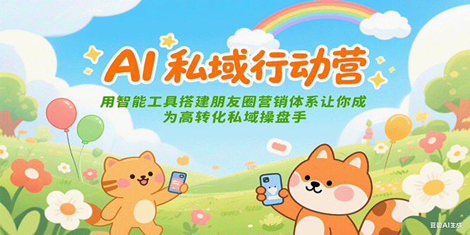 AI私域行动营：用智能工具搭建朋友圈营销体系让你成为高转化私域操盘手-客创社 - 专注互联网轻资产创业及网络项目资源整合与分享福鑫网创 -  免费且强大的项目分享网站