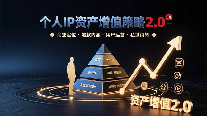 个人IP资产增值策略2.0 拆解商业定位/爆款内容/用户运营/私域销转四大模块福鑫网创-专注互联网轻资产创业及网络项目资源整合与分享福鑫网创-免费且强大的项目分享网站！