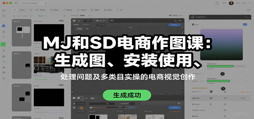 MJ和SD电商作图课：生成图、安装使用、处理问题及多类目实操的电商视觉创作福鑫网创-专注互联网轻资产创业及网络项目资源整合与分享福鑫网创-免费且强大的项目分享网站！